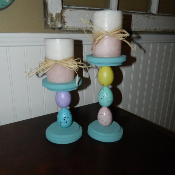 Easter Candle Holders-Easter Candle Stands-Easter Tabletop Decor-Easter Decor - Picture 1 of 4
